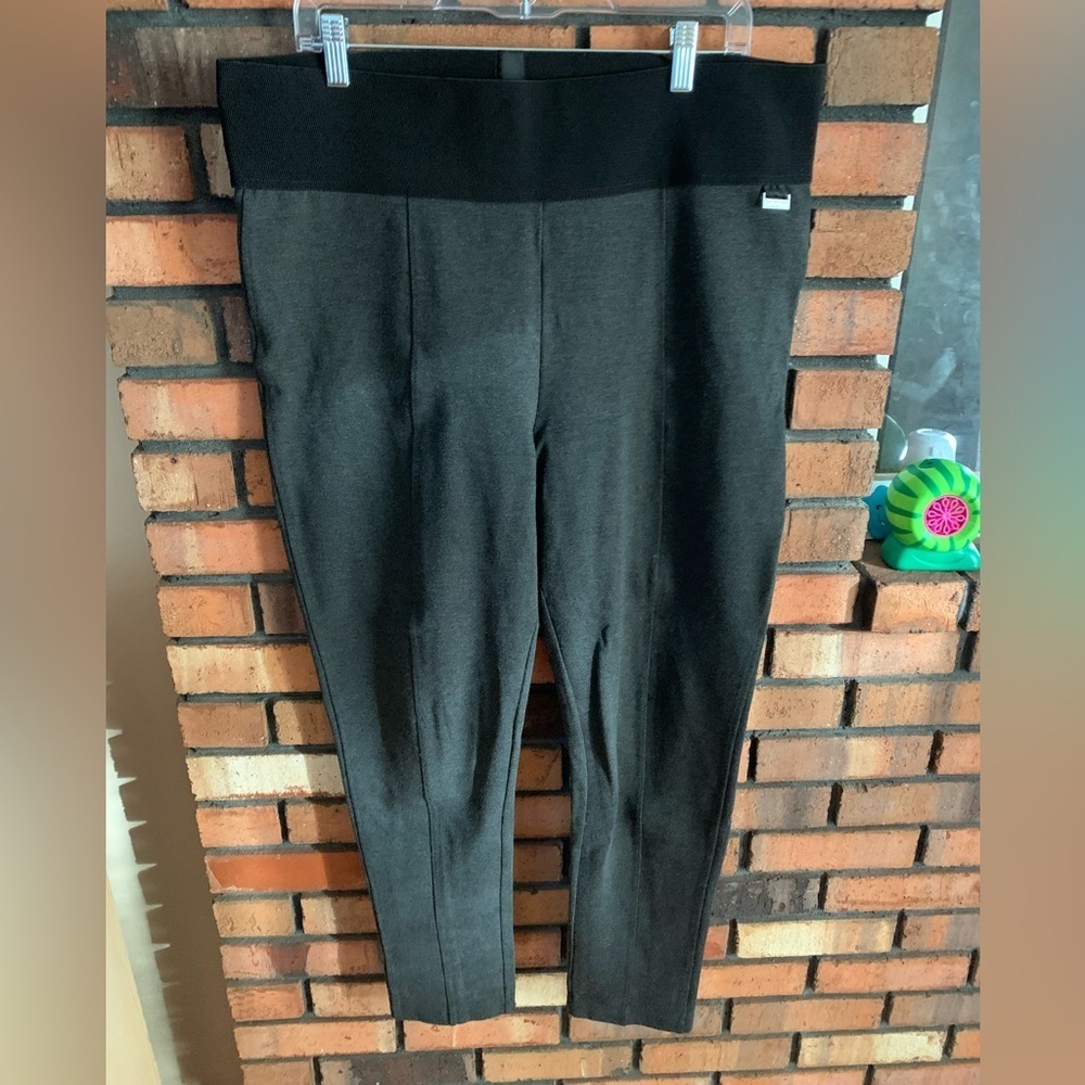 Calvin Klein Gray Leggings Full-Length Streamlined Fit